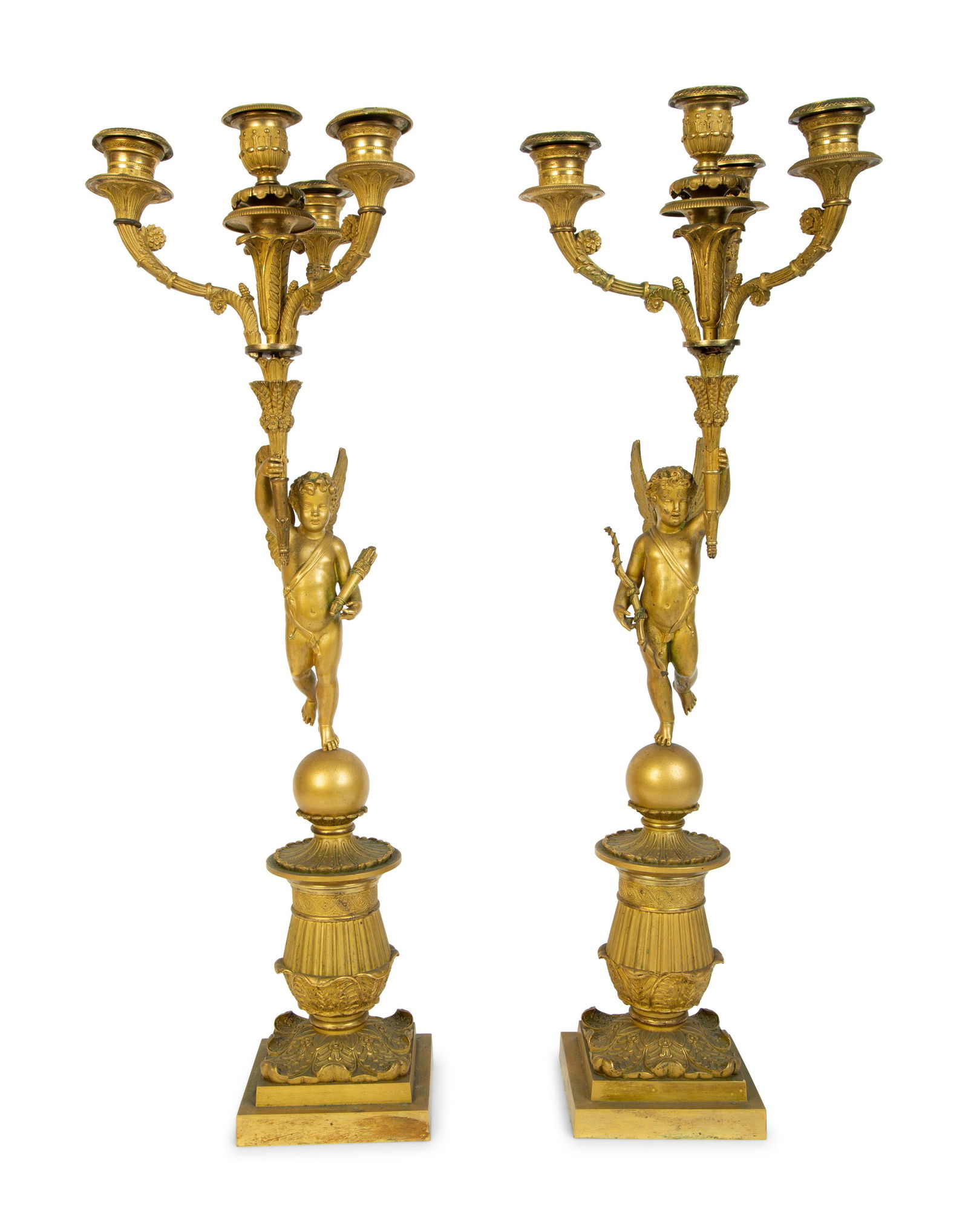 A Pair of Louis XVI Style Gilt Bronze Figural (1 of 3)