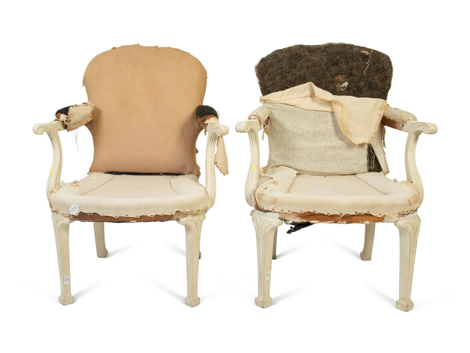 A Pair of George III Style Carved White Painted Open (1 of 4)