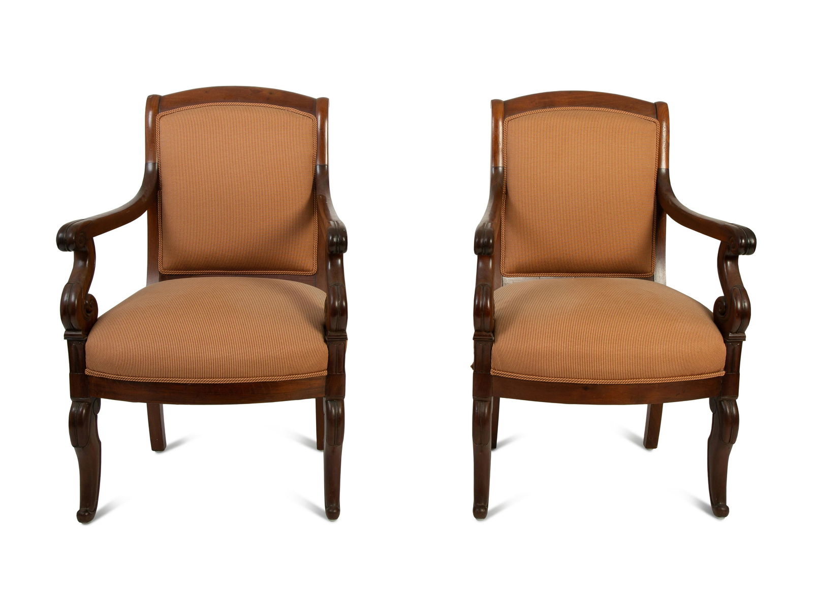 A Pair of Regency Style Mahogany Open Armchairs Height (1 of 4)