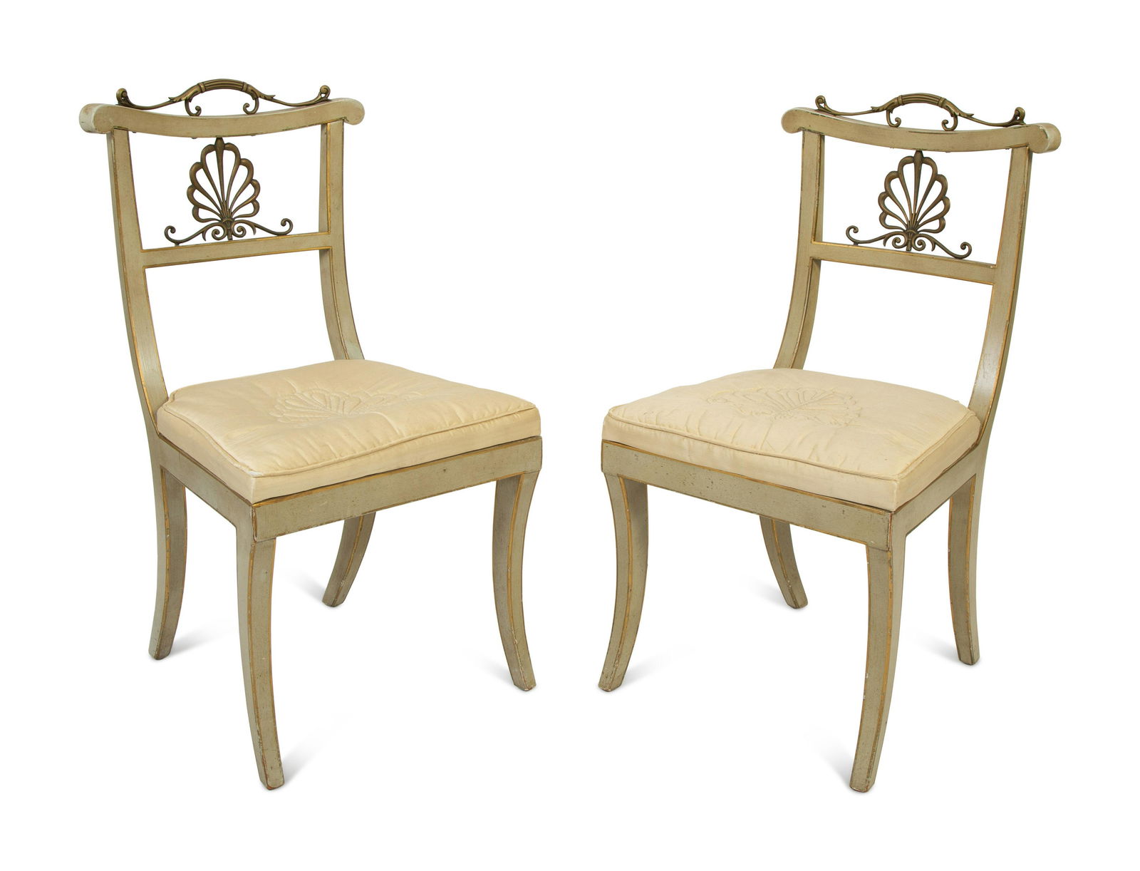 A Set of Six Regency Style Gilt Metal   Mounted (1 of 3)