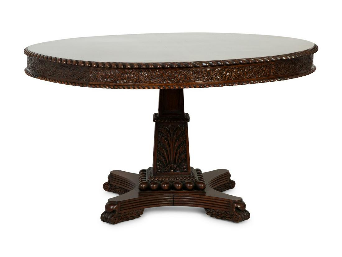 An Anglo-Indian Carved Padouk Wood Tilt Top Center (1 of 4)