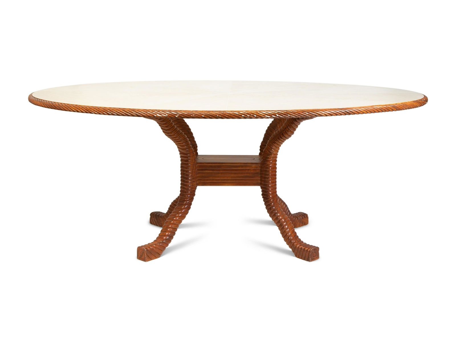 An Italian Faux-Painted and Rope Carved Dining Table (1 of 2)