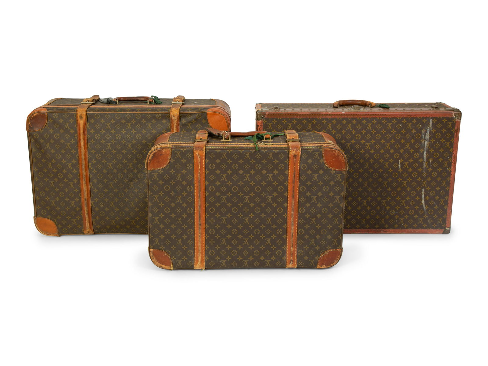 Three Louis Vuitton Travel Cases Trunk height 8 1/2 x (1 of 3)