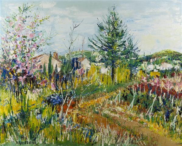 Yolande Ardissone, (French, b. 1927), Les Vignes: Yolande Ardissone (French, b. 1927) Les Vignes oil on canvas signed Ardissone (lower left) 34 x 41 1/2 inches. Property from the Estate of Ted and Pat Fleming, Peoria, Illinois