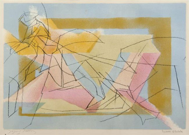 Jacques Villon, (French, 1875-1963), The Circus Eq: Jacques Villon (French, 1875-1963) The Circus Equestrienne color lithograph epreuve d'artiste, signed (lower left) 12 1/4 x 17 1/2 inches.