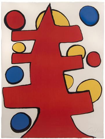 Alexander Calder, (American, 1898-1976), Untitled: Alexander Calder (American, 1898-1976) Untitled (Red Tree) color lithograph edition 53/100, signed Calder (lower right) 30 1/4 x 22 1/2 inches.
