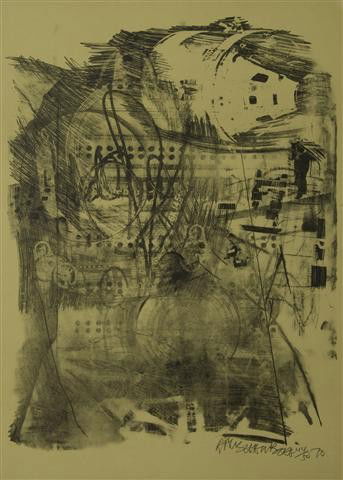 Robert Rauschenberg, (American, 1925-2008), Untitl: Robert Rauschenberg (American, 1925-2008) Untitled, 1970 lithograph edition 44/50, signed Rauschenberg and dated (lower right) 29 1/2 x 21 1/2 inches.