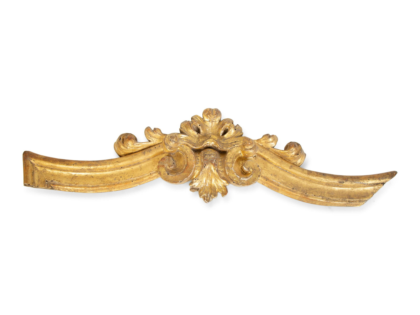 A Group of Italian Giltwood Wall Mounts Length of: A Group of Italian Giltwood Wall Mounts 18TH CENTURY five items total. Length of largest 18 inches.