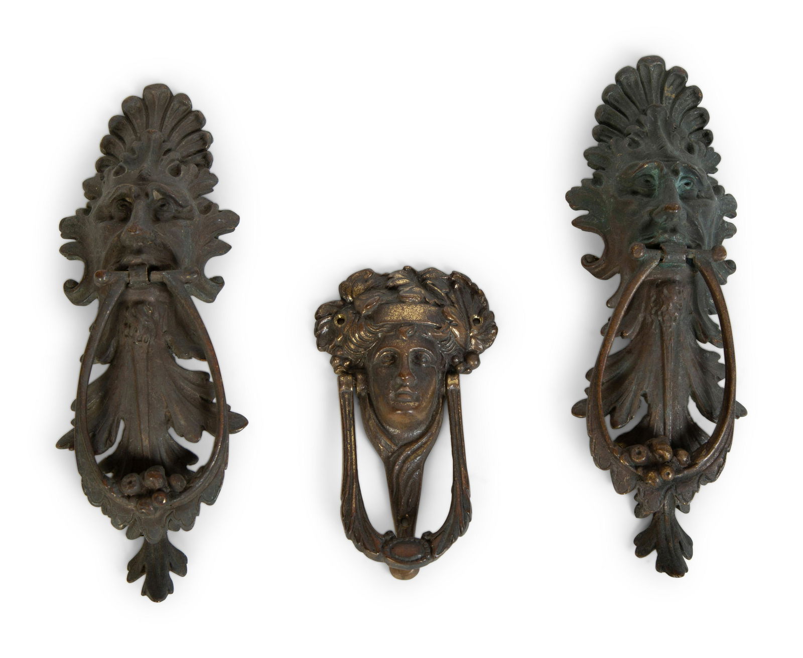 A Group of Three Continental Patinated Metal Door (1 of 2)