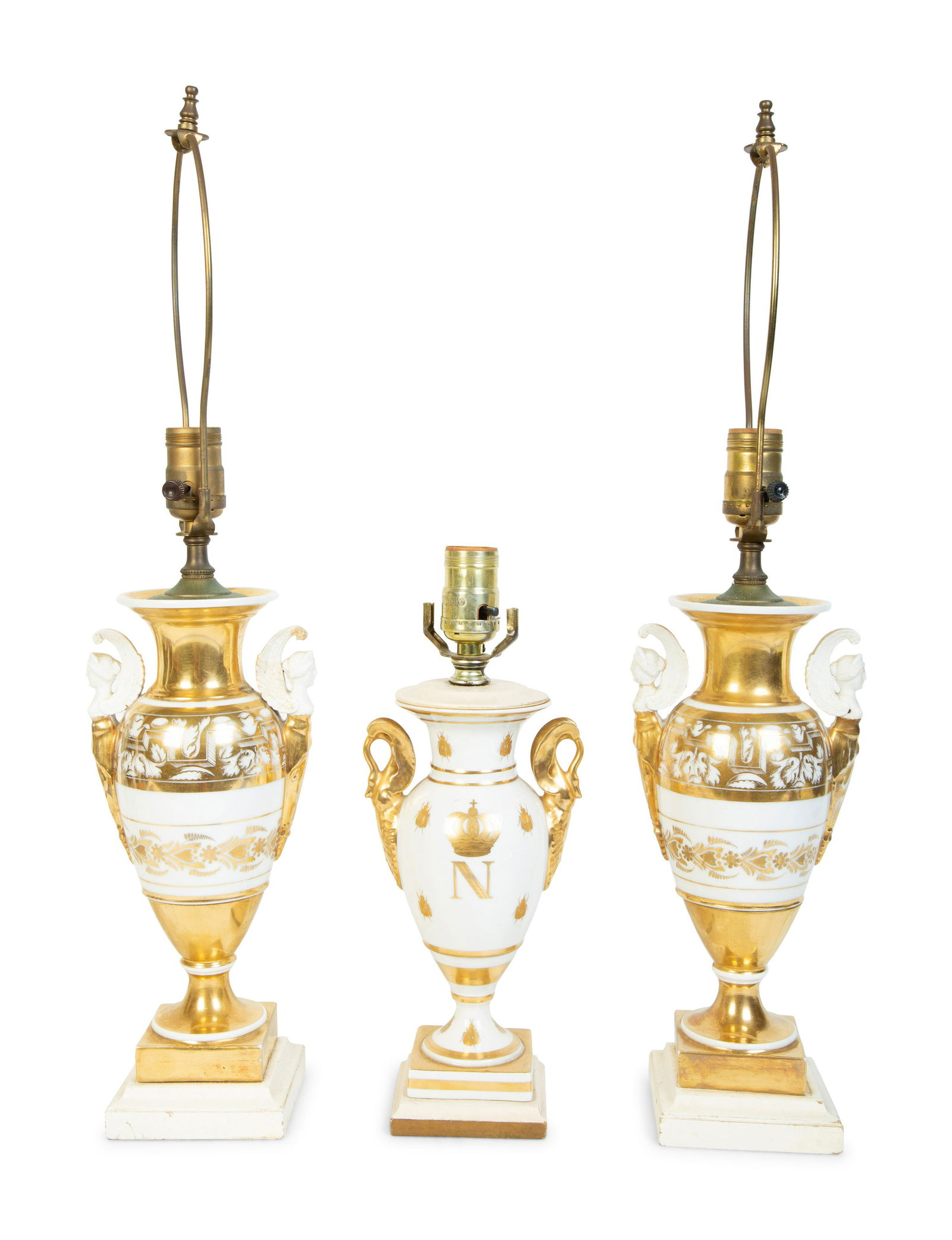 A Pair of Neoclassical Style Gilt Painted Table Lamps (1 of 2)