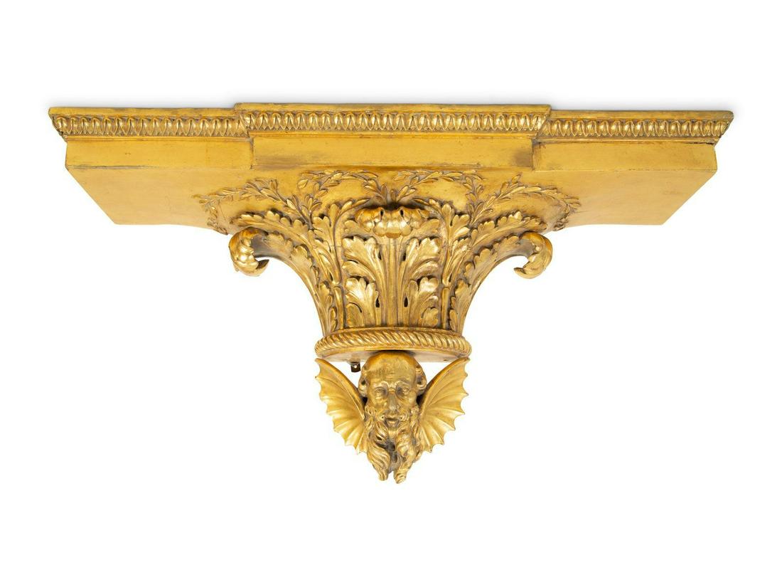A Large Swedish Giltwood Bracket with Neptune Height 16 (1 of 4)