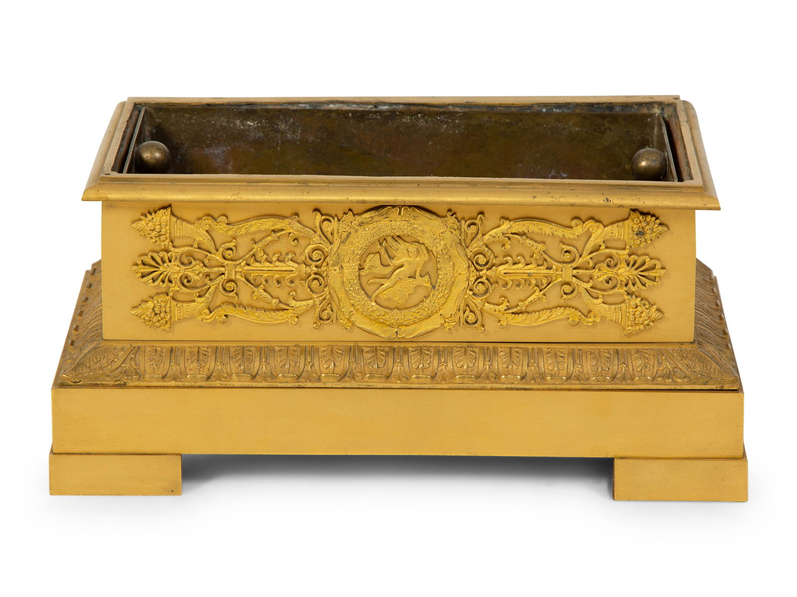 A French Empire Gilt Bronze Planter Height 5 1/4 x (1 of 3)