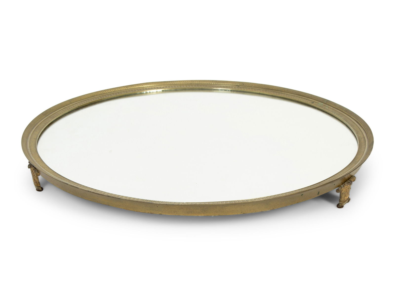 A French Gilt Bronze Mirrored Table Plateau Diameter 19 (1 of 3)