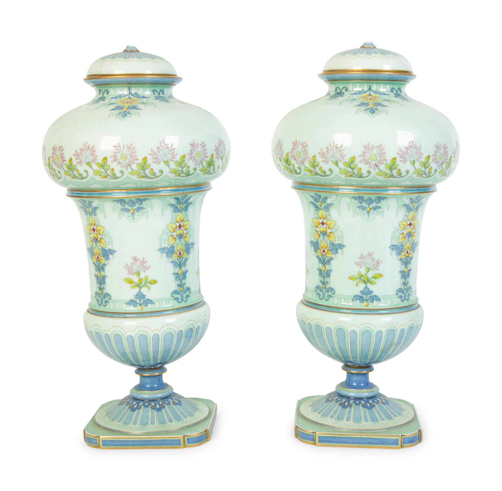 A Pair of   Sevres Hard Paste Porcelain   (1 of 3)