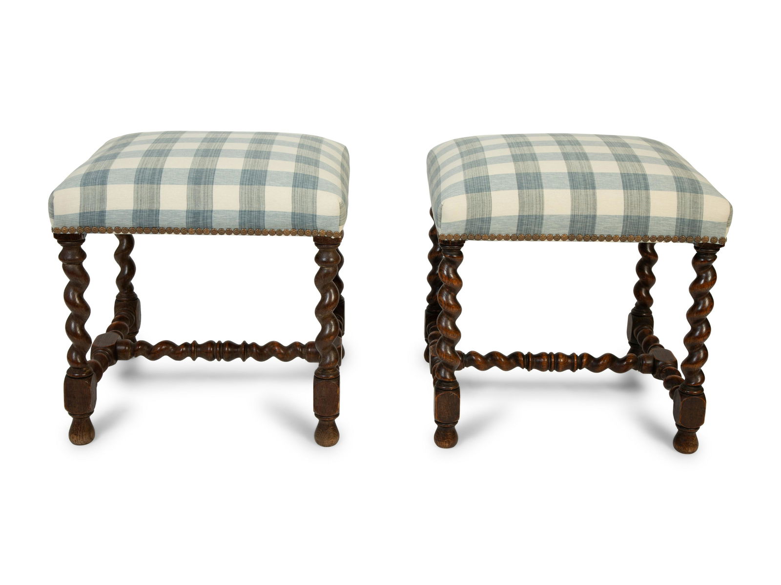 A Pair of Jacobean Style   Stools Height 20 x (1 of 3)
