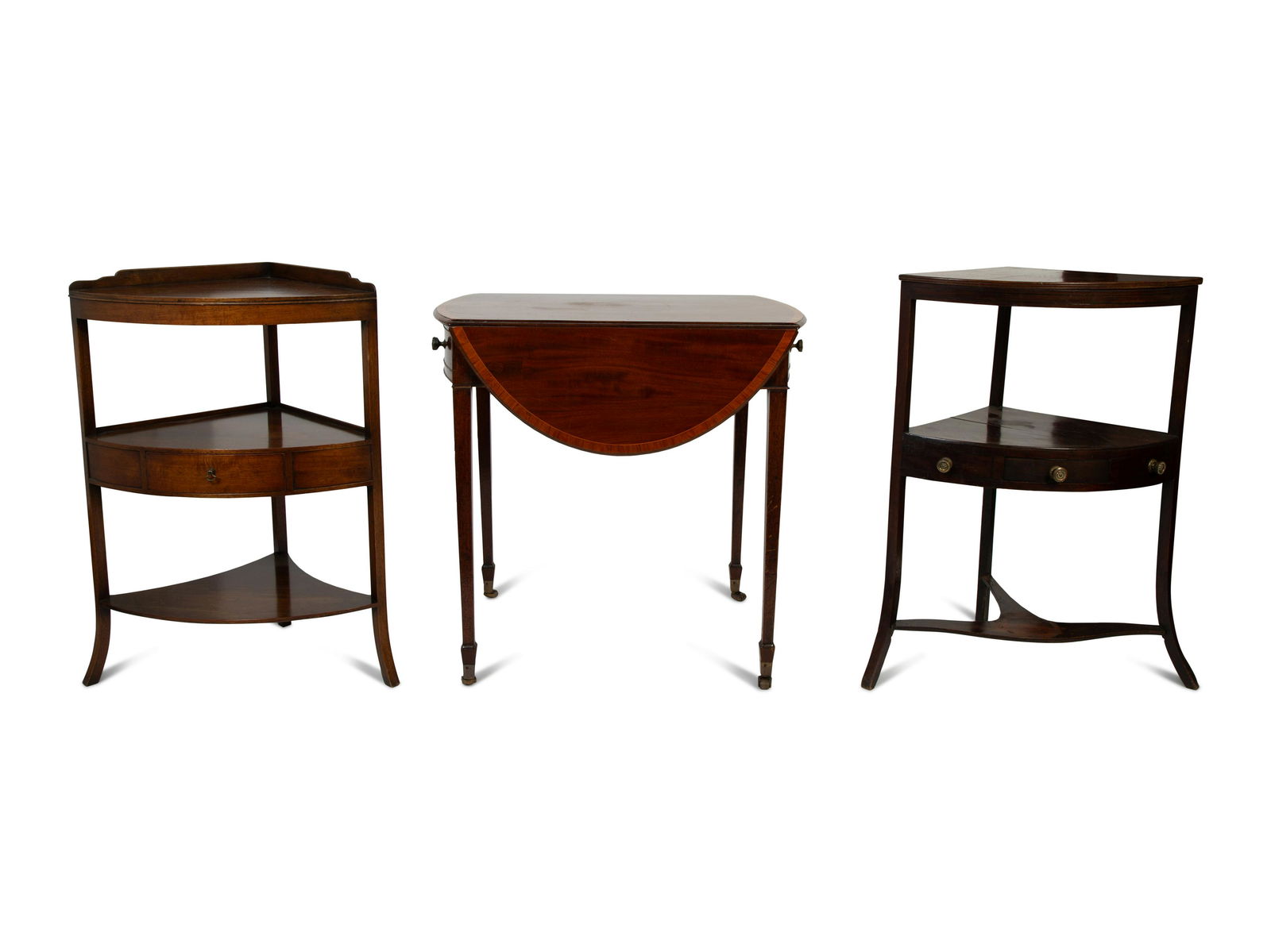 Three English Mahogany Tables Height of largest corner (1 of 2)