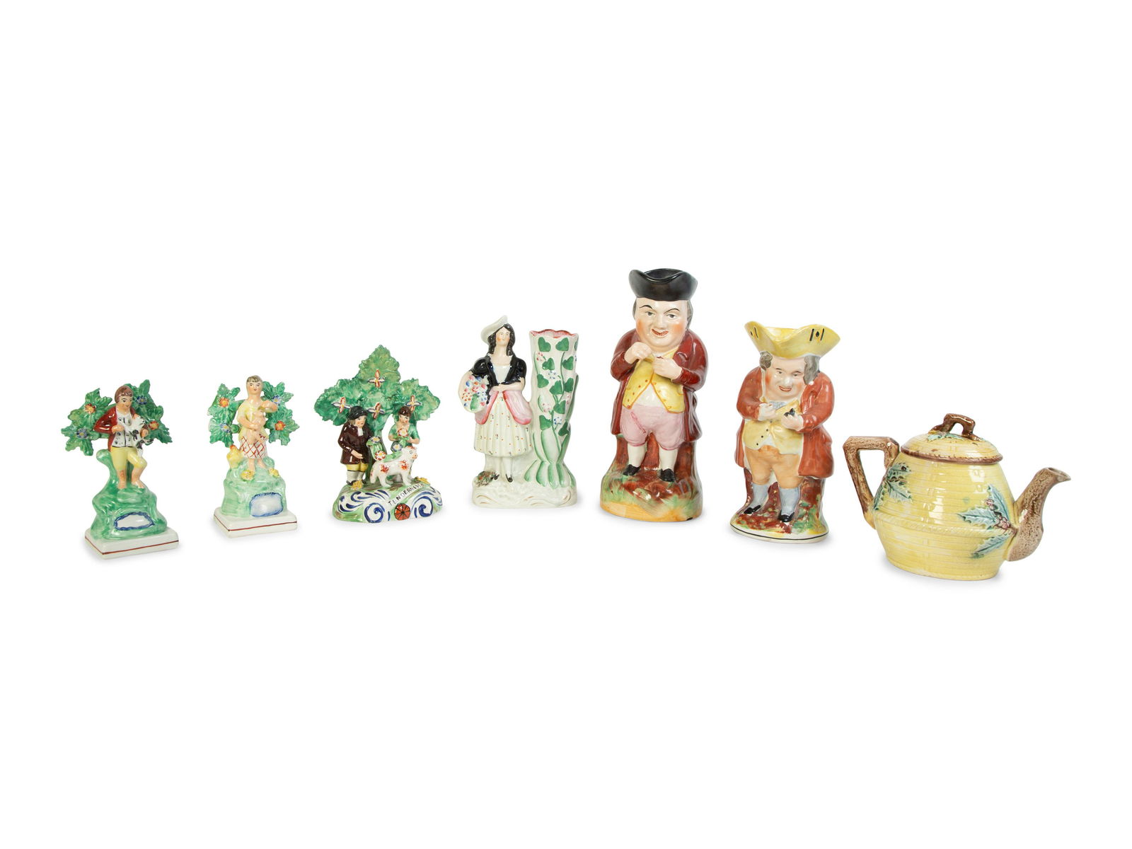 Seven Pieces of Staffordshire Porcelain Height of (1 of 4)