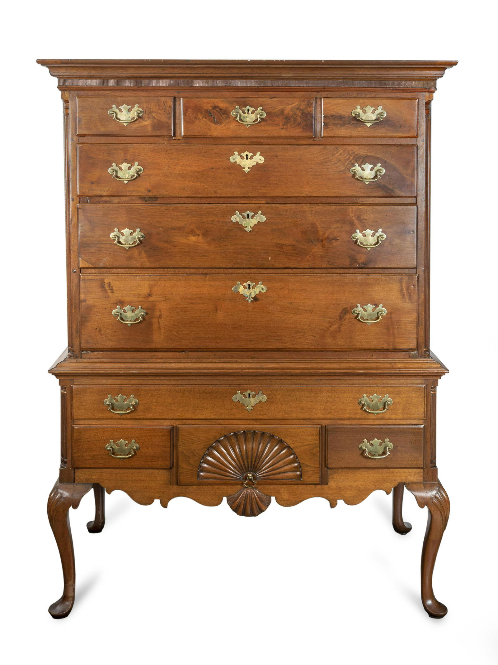 A Chippendale Walnut Highboy Height 66 x width 46 1/4 x (1 of 1)