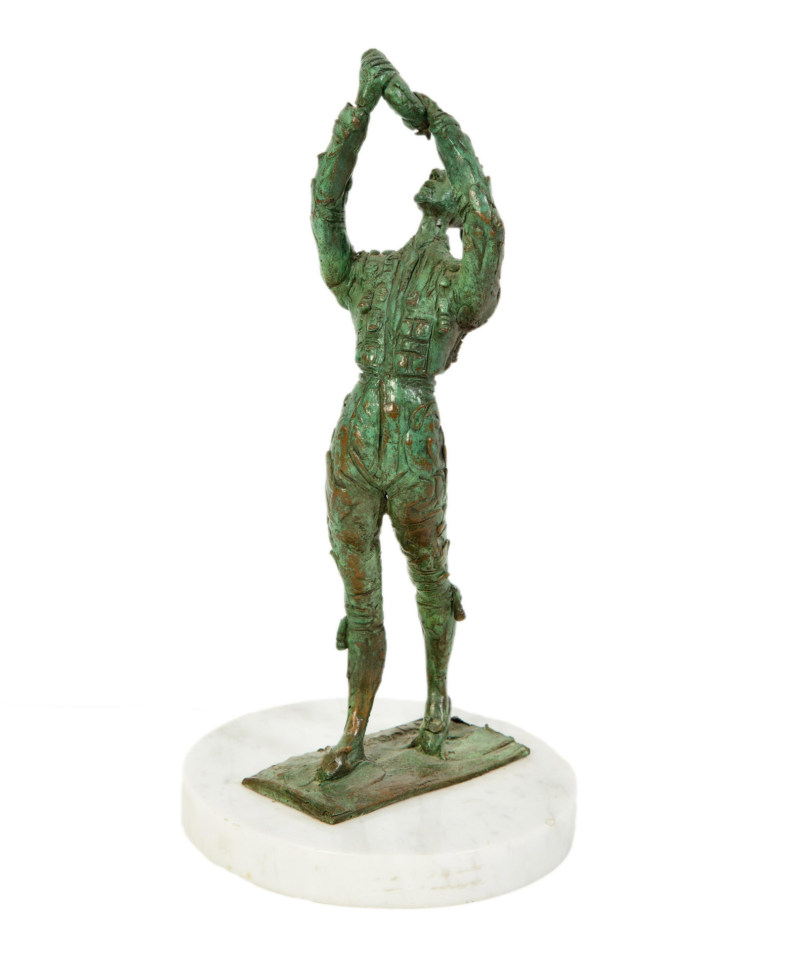 Heriberto Juarez (Mexican, 1932-2008) Torero con Bota: Heriberto Juarez (Mexican, 1932-2008) Torero con Bota (Bullfighter with Boot), 1968 bronze inscribed on base Height 12 1/2 x width 4 x depth 3 inches. Deaccessioned from the Boca Raton Museum of Art t