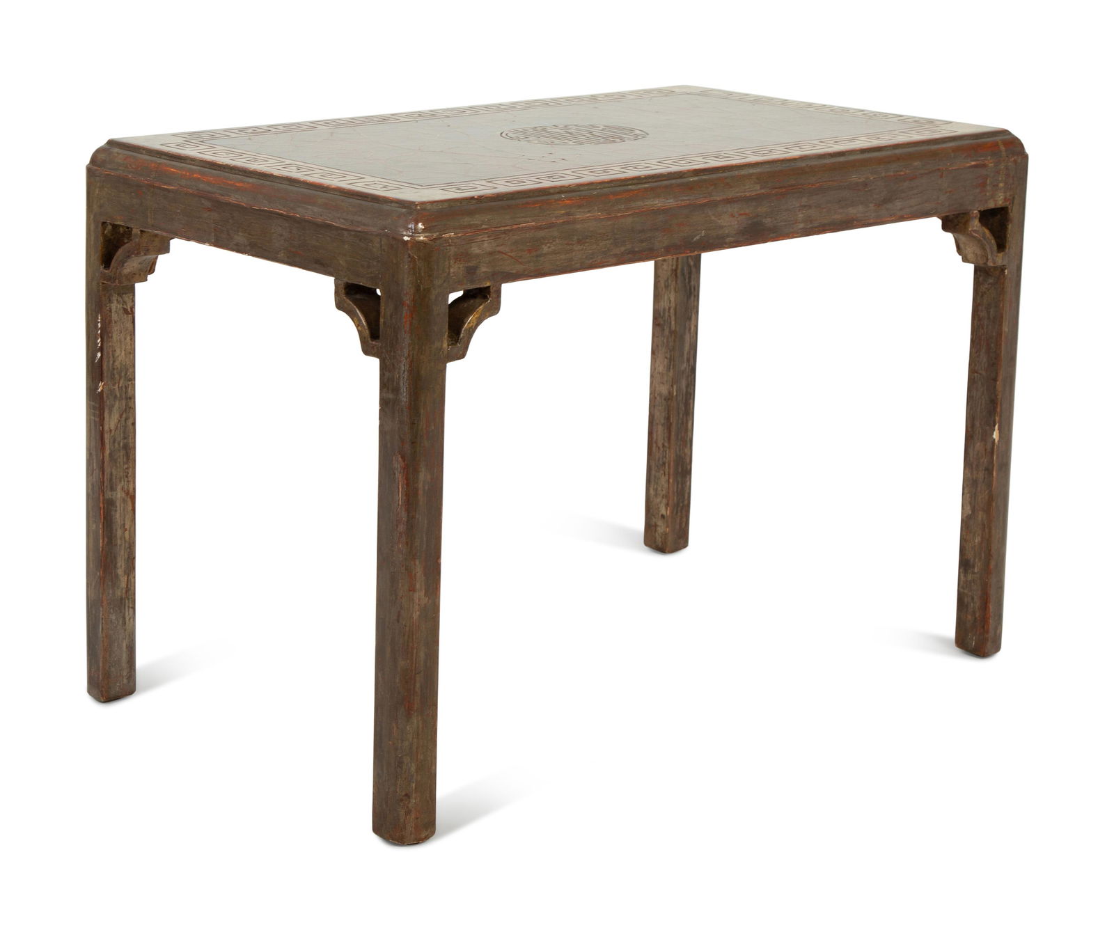 A Mid-Century Modern Silver Gilt Leaf Coffee Table: A Mid-Century Modern Silver Gilt Leaf Coffee Table Attributed to Max Kuehne MID-2OTH CENTURY Height 18 1/2 x width 27 x depth 16 inches.