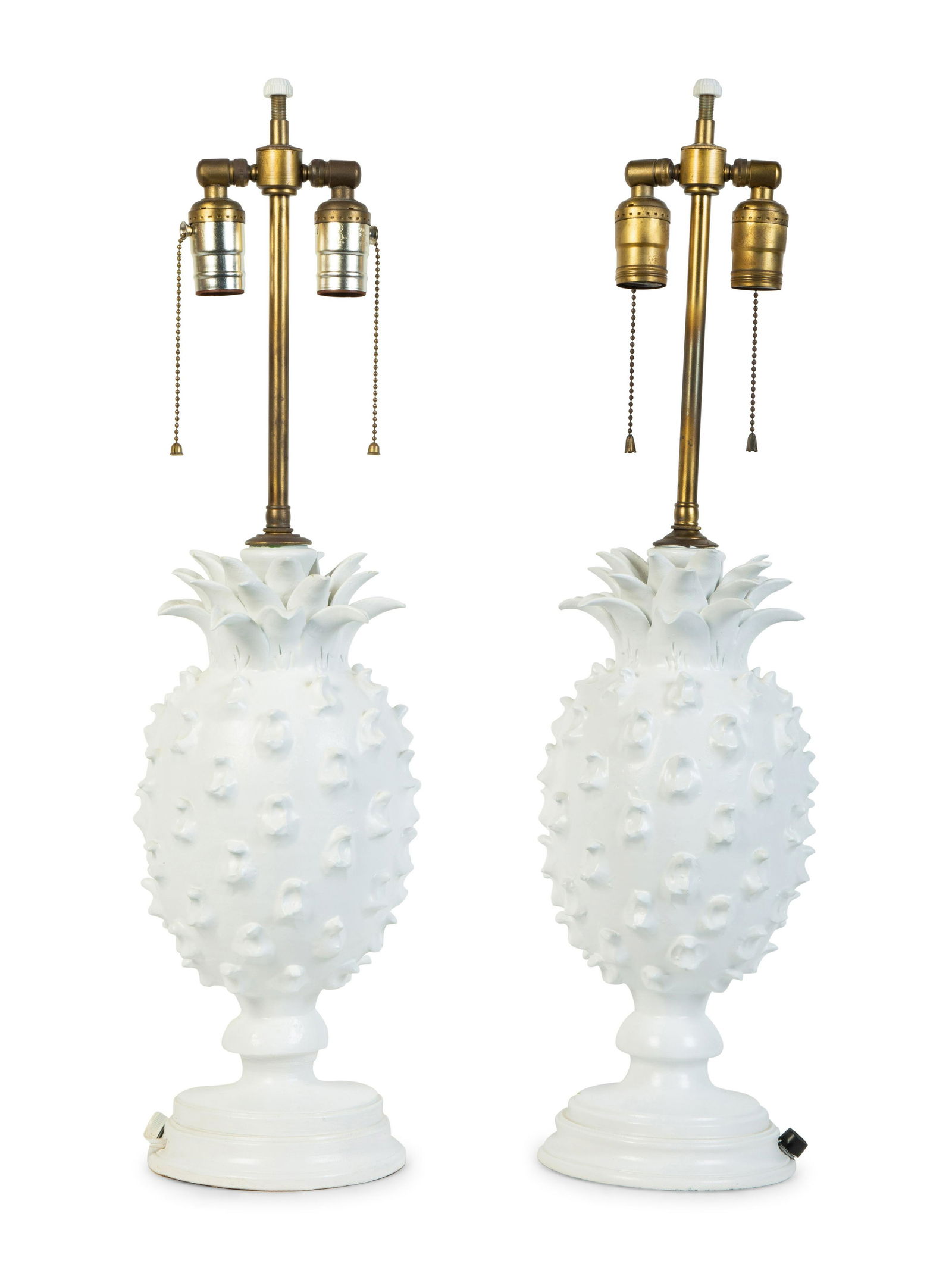 A Pair of Cast Resin Pineapple-Form Table Lamps Overall (1 of 2)