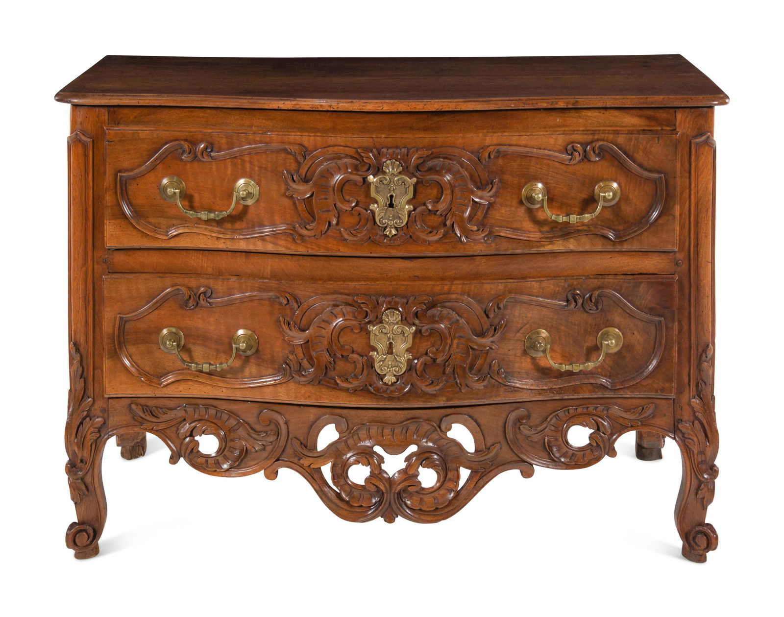 A Louis XV Provincial Carved Walnut Commode (1 of 4)