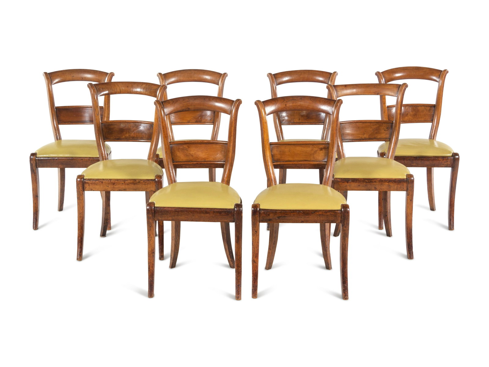 A Set of Eight French Pearwood Dining Chairs: A Set of Eight French Pearwood Dining Chairs Early 19th Century Height 33 inches.