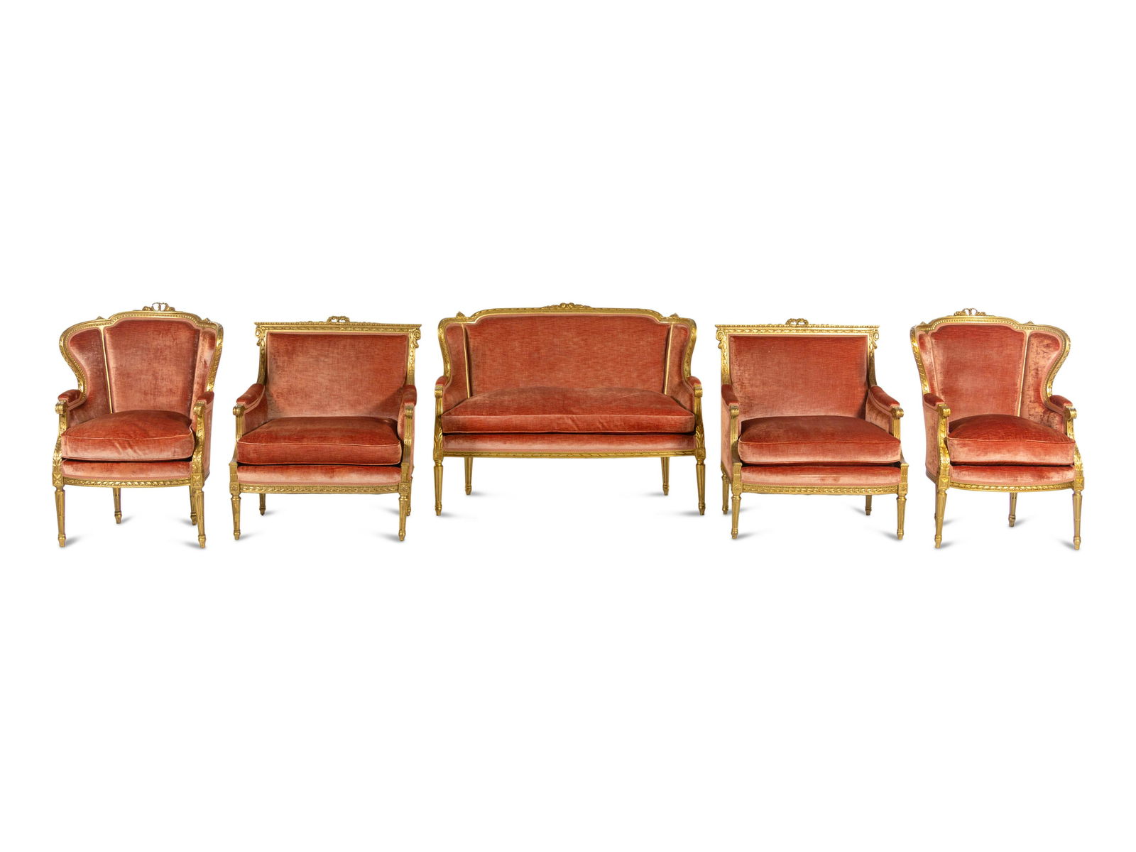 An Assembled Louis XVI Style Giltwood Seating Suite (1 of 8)