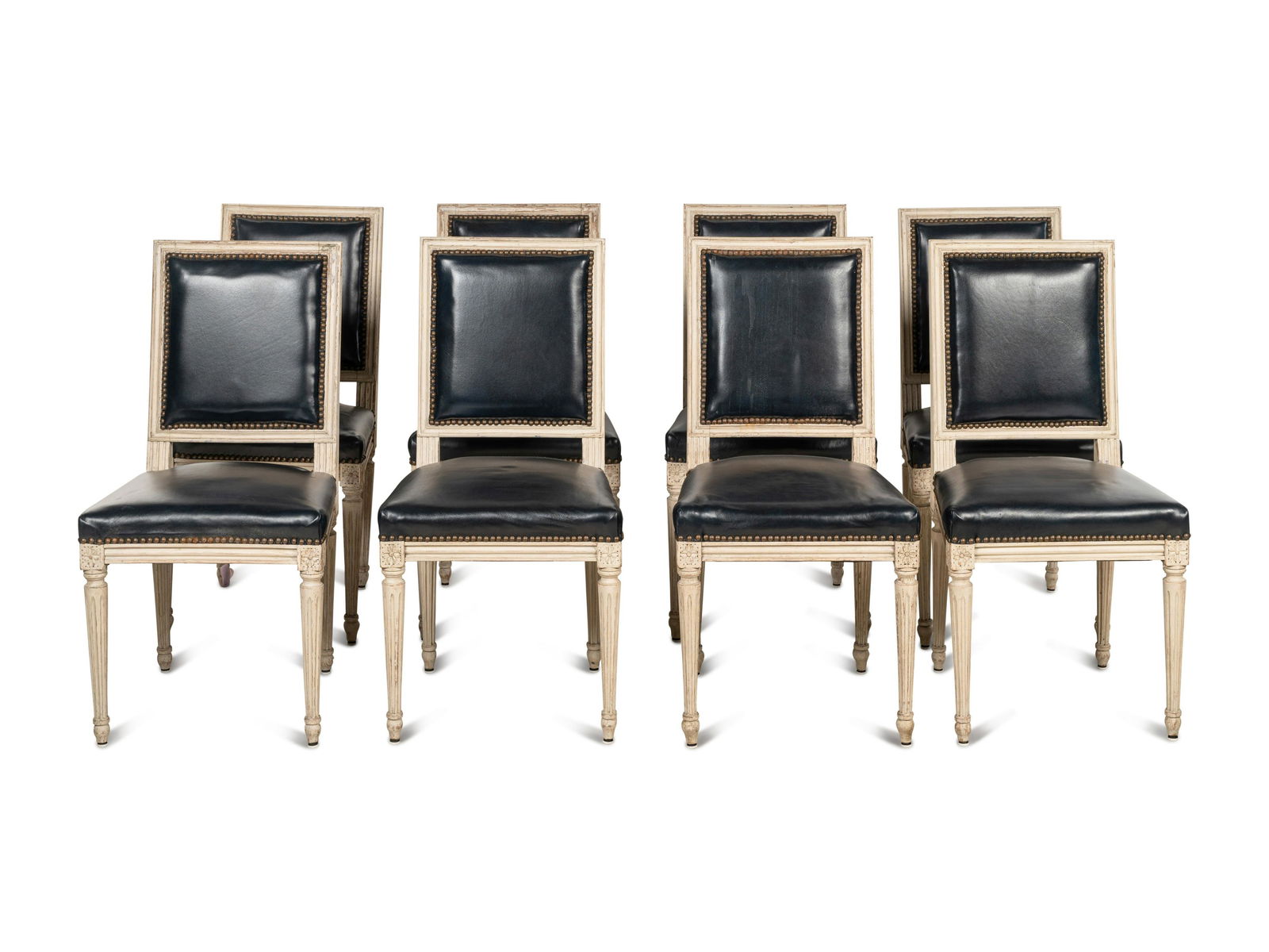 A Set of Eight Louis XVI Style Painted Dining Chairs (1 of 3)