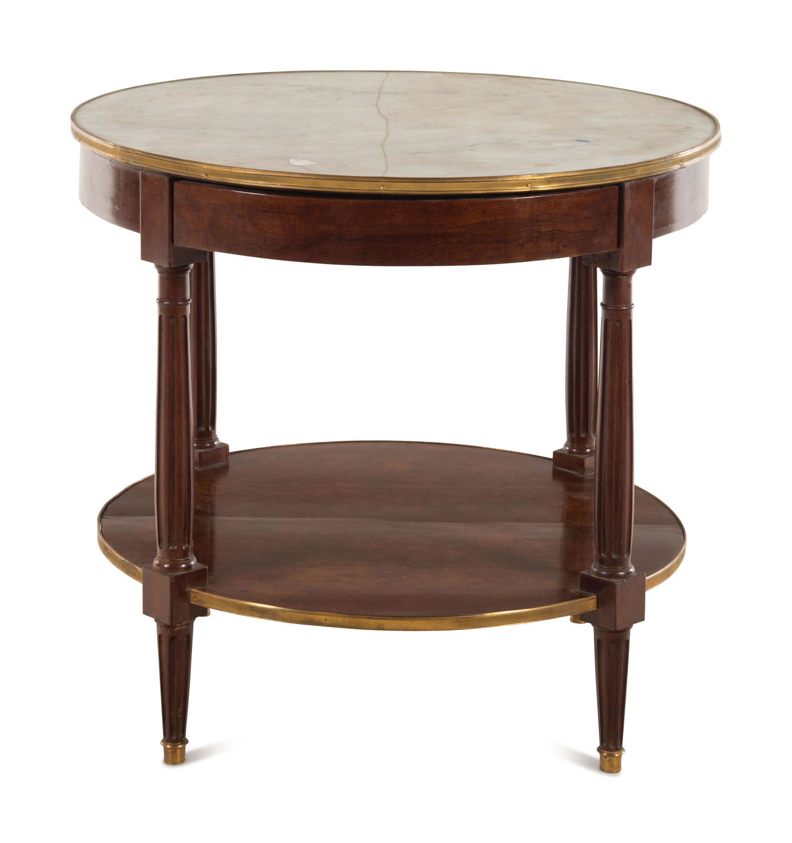 A Louis XVI Mahogany Two-Tier Marble-Top Bouillotte (1 of 2)