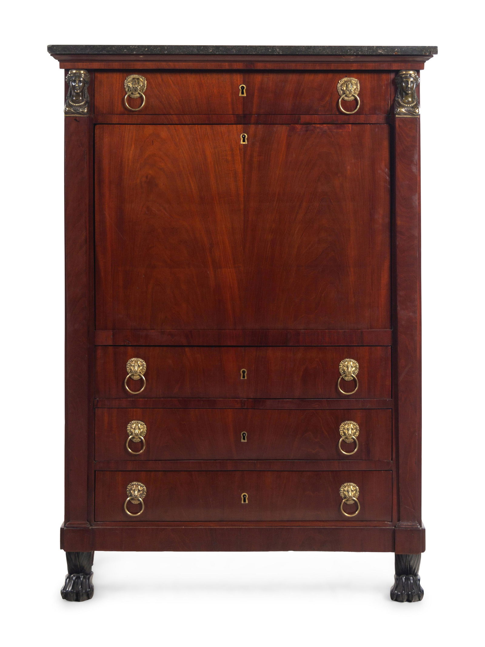 An Empire Style Bronze Mounted Mahogany Marble-Top (1 of 5)