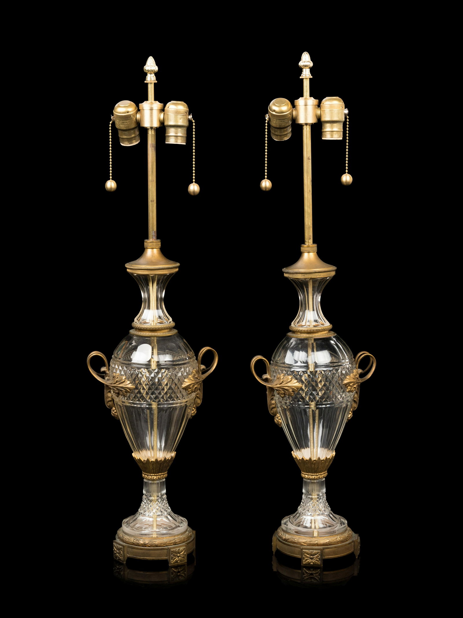 A Pair of French Gilt Bronze Mounted Cut Glass Vases (1 of 3)