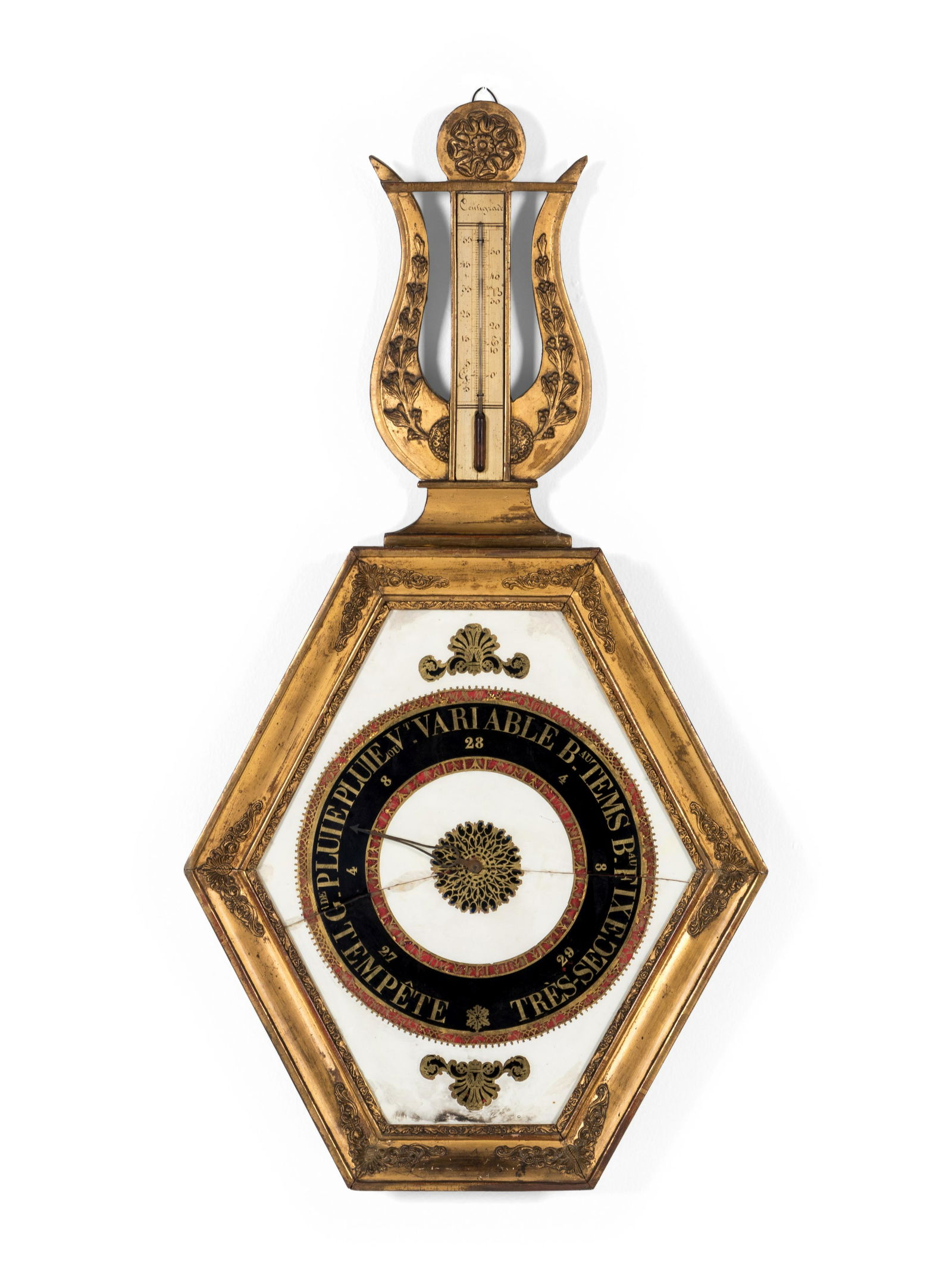 A French Giltwood Barometer and Thermometer (1 of 4)