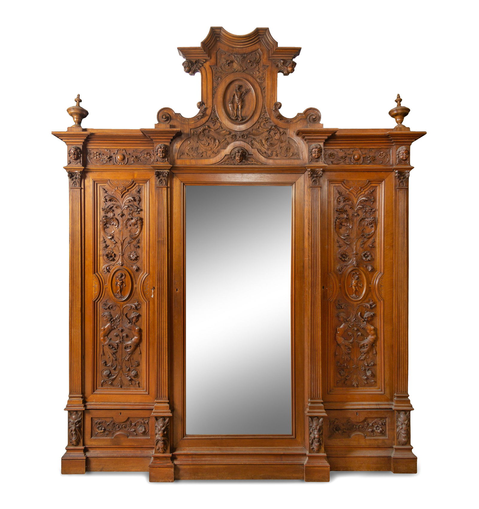 An Italian Renaissance Revival Carved Walnut Armoire (1 of 2)