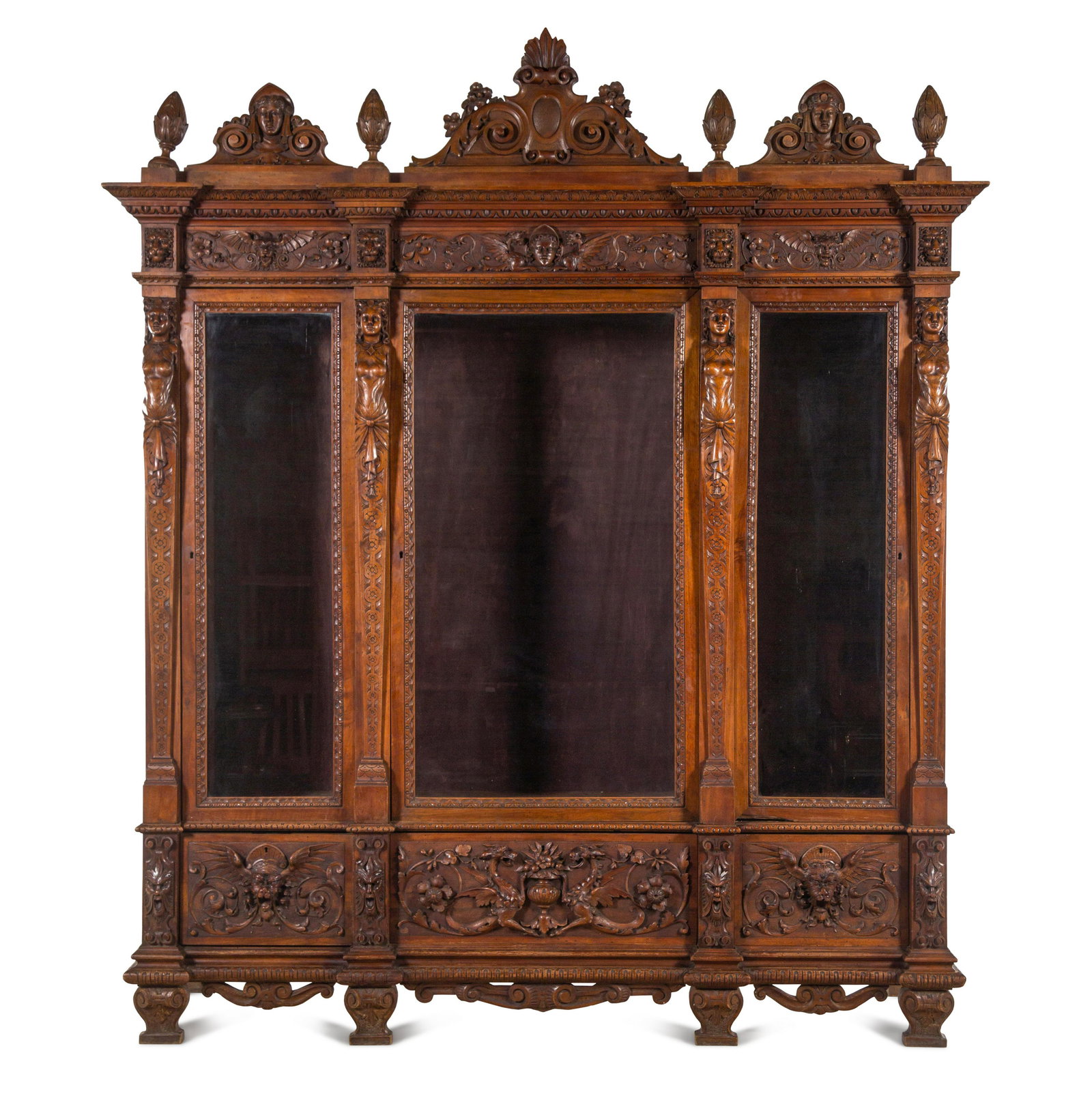 An Italian Renaissance Style Carved Walnut Cabinet (1 of 8)