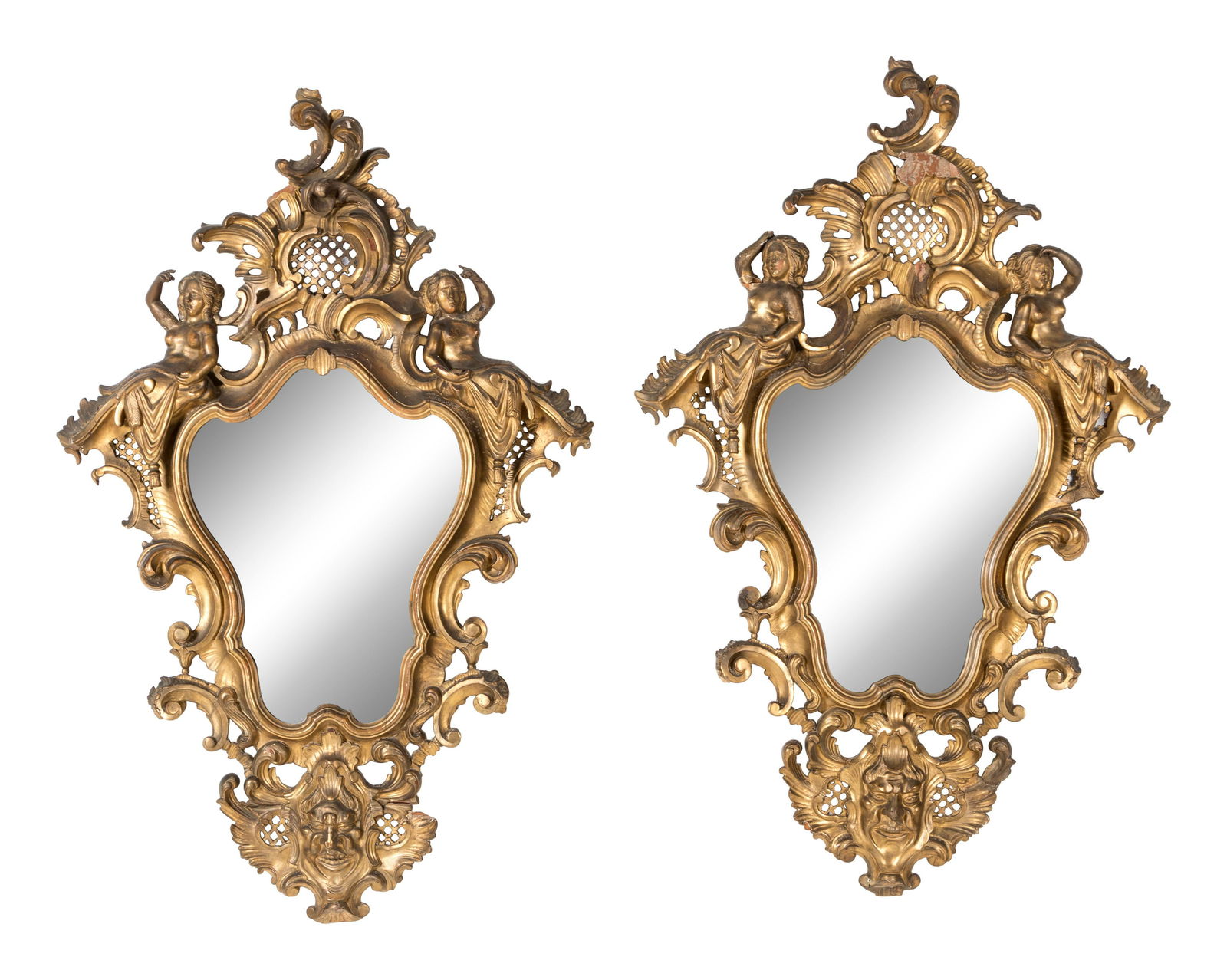 A Pair of Italian Giltwood and Etched Glass Mirrors (1 of 5)