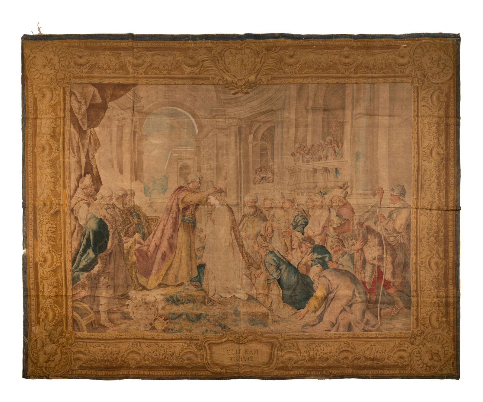 An Italian Painted Tapestry Depicting the Coronation of (1 of 5)