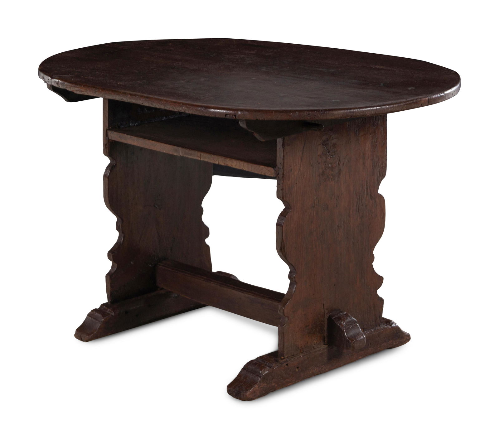 A Continental Oak Oval Trestle Table (1 of 2)