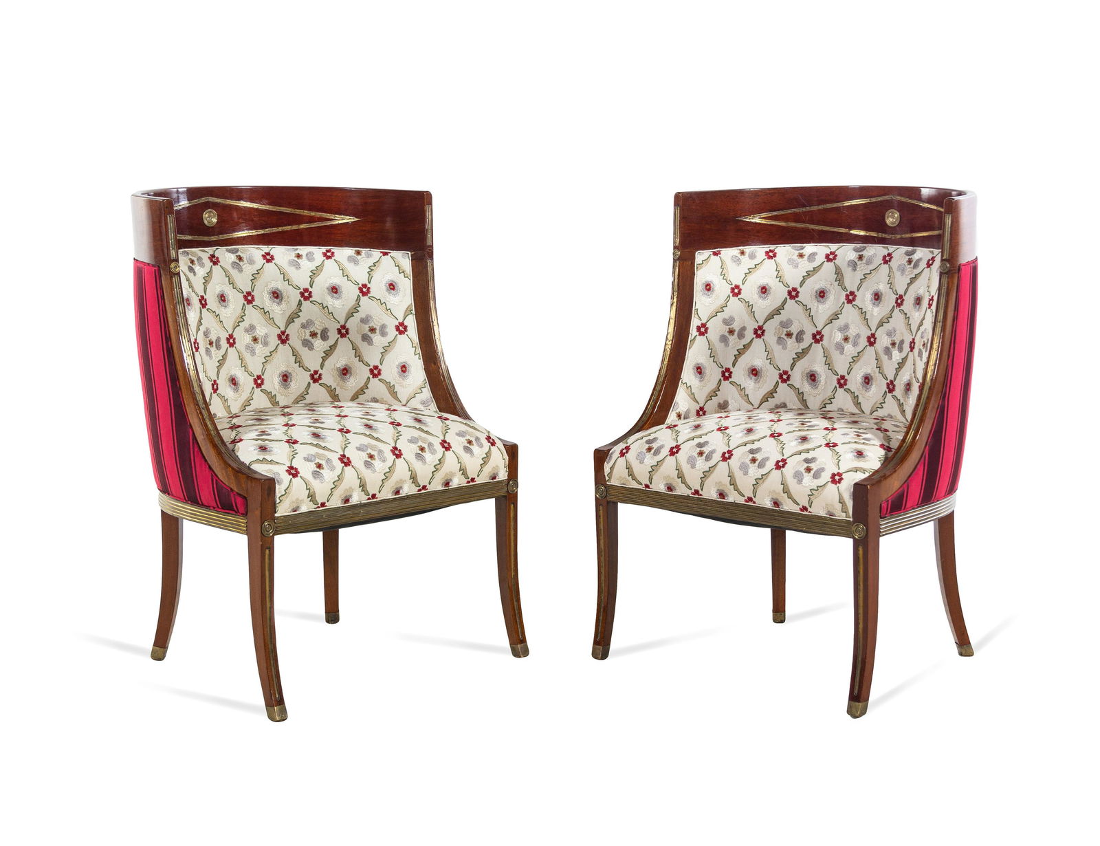 A Pair of Russian Neoclassical Brass Inlaid Mahogany (1 of 4)