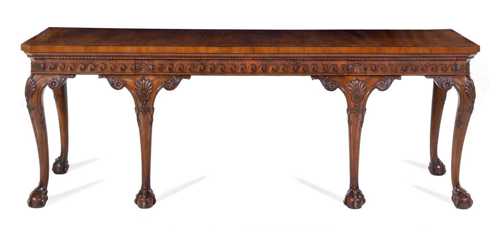 A George III Style Burl Walnut Console Table (1 of 1)