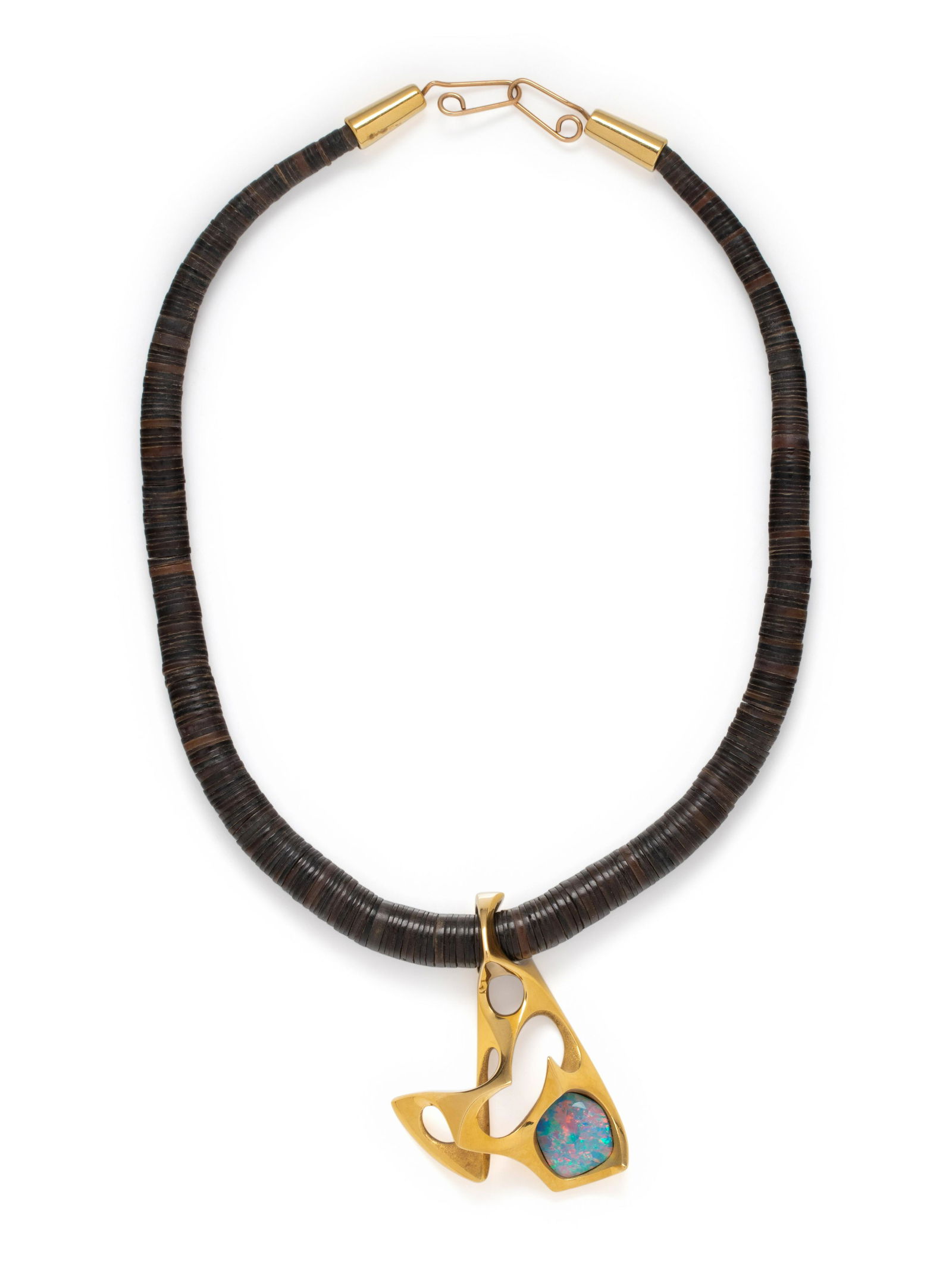 DONALD WRIGHT, MODERNIST, YELLOW GOLD AND OPAL TRIPLET (1 of 2)