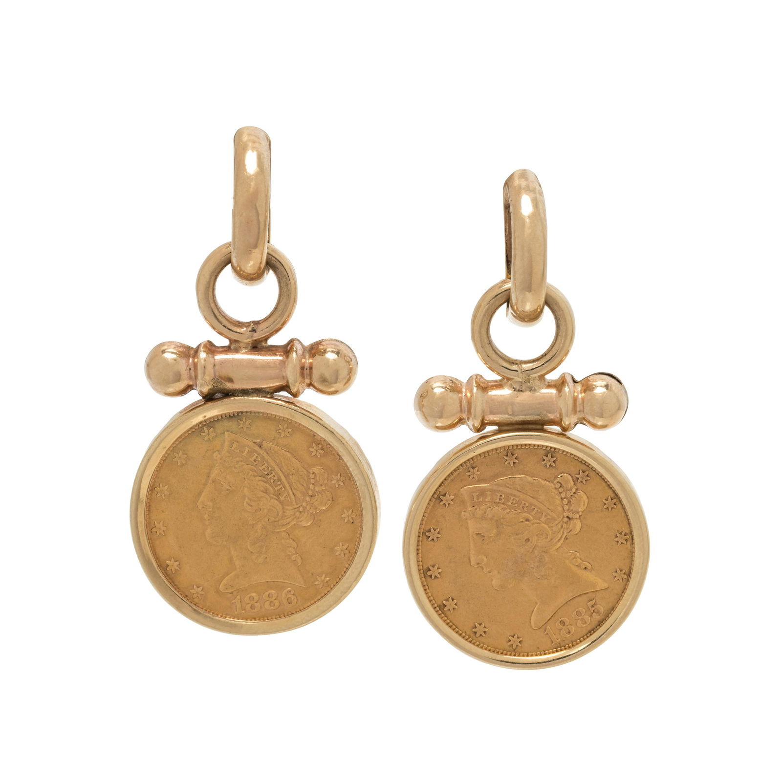YELLOW GOLD AND COIN EARCLIPS (1 of 2)