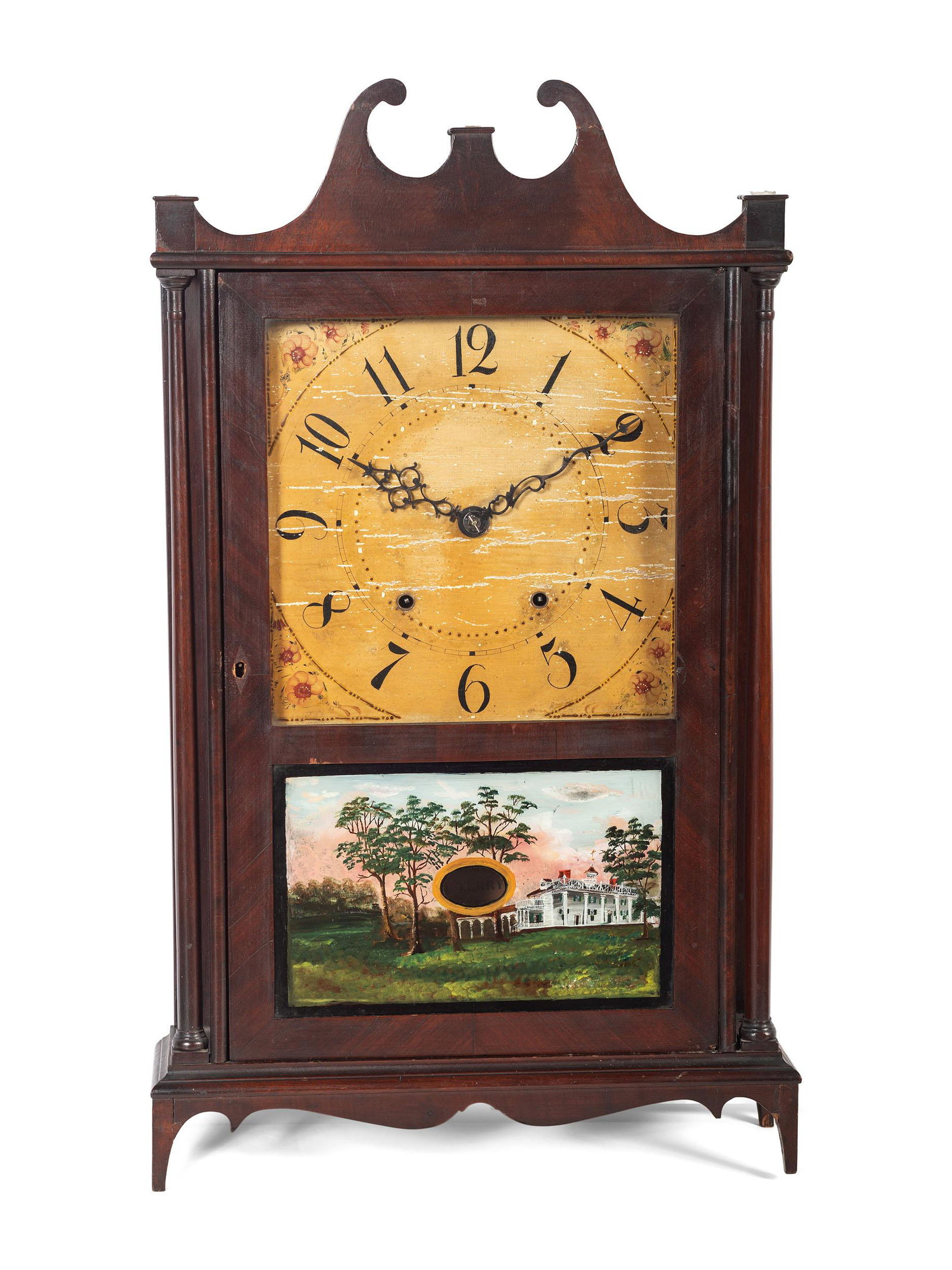 A Federal Reverse-Painted Glass Mantel Clock (1 of 3)