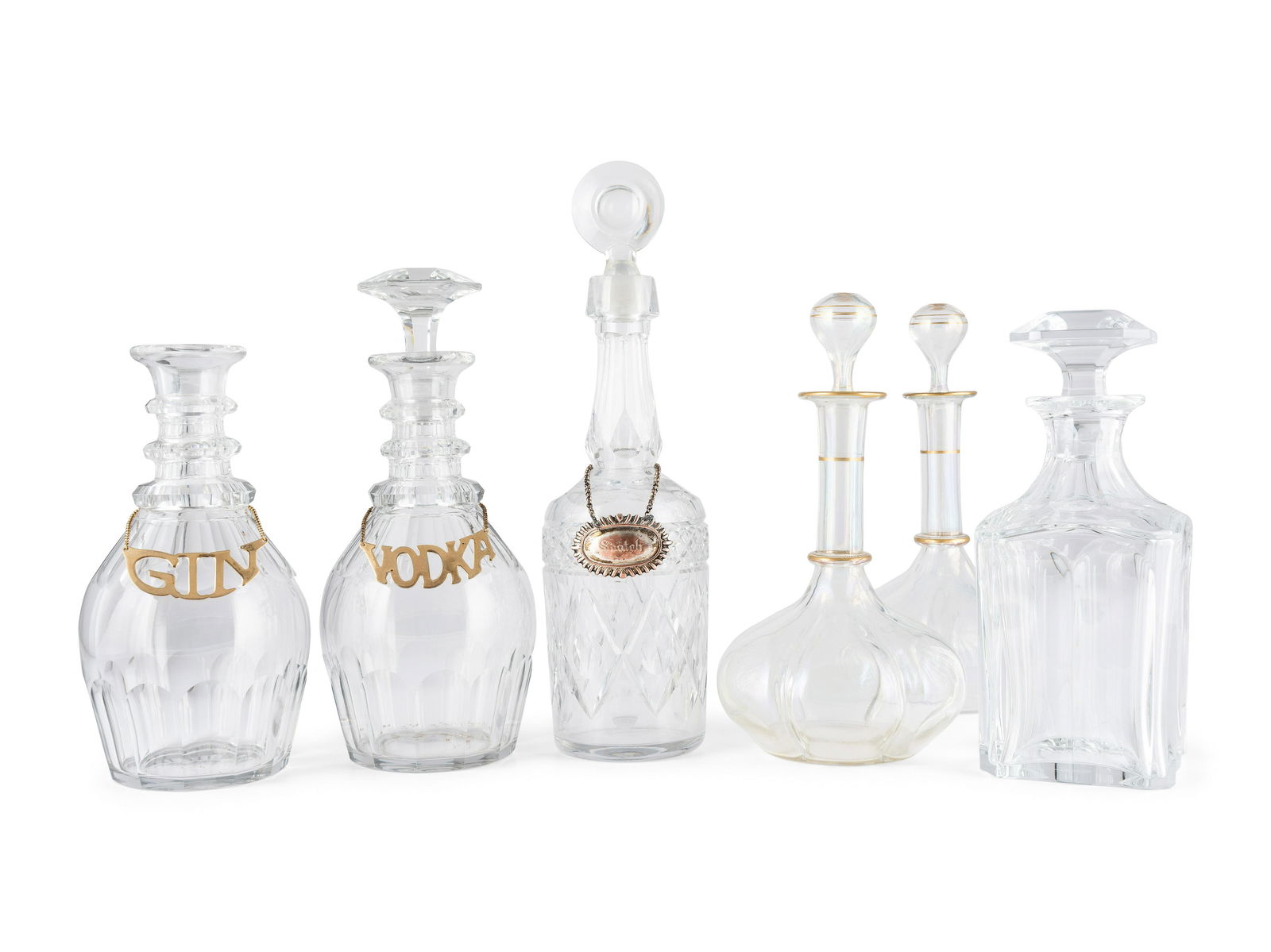 Six Glass Decanters (1 of 2)