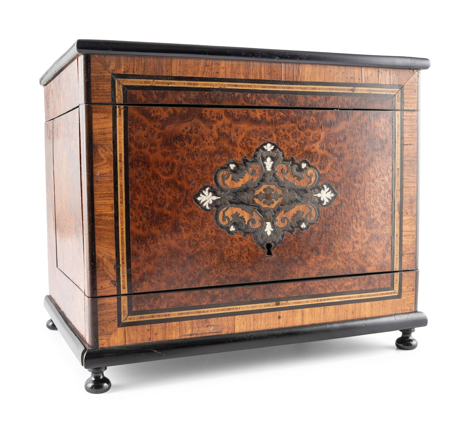 A Burlwood Inlaid Tantalus (1 of 4)