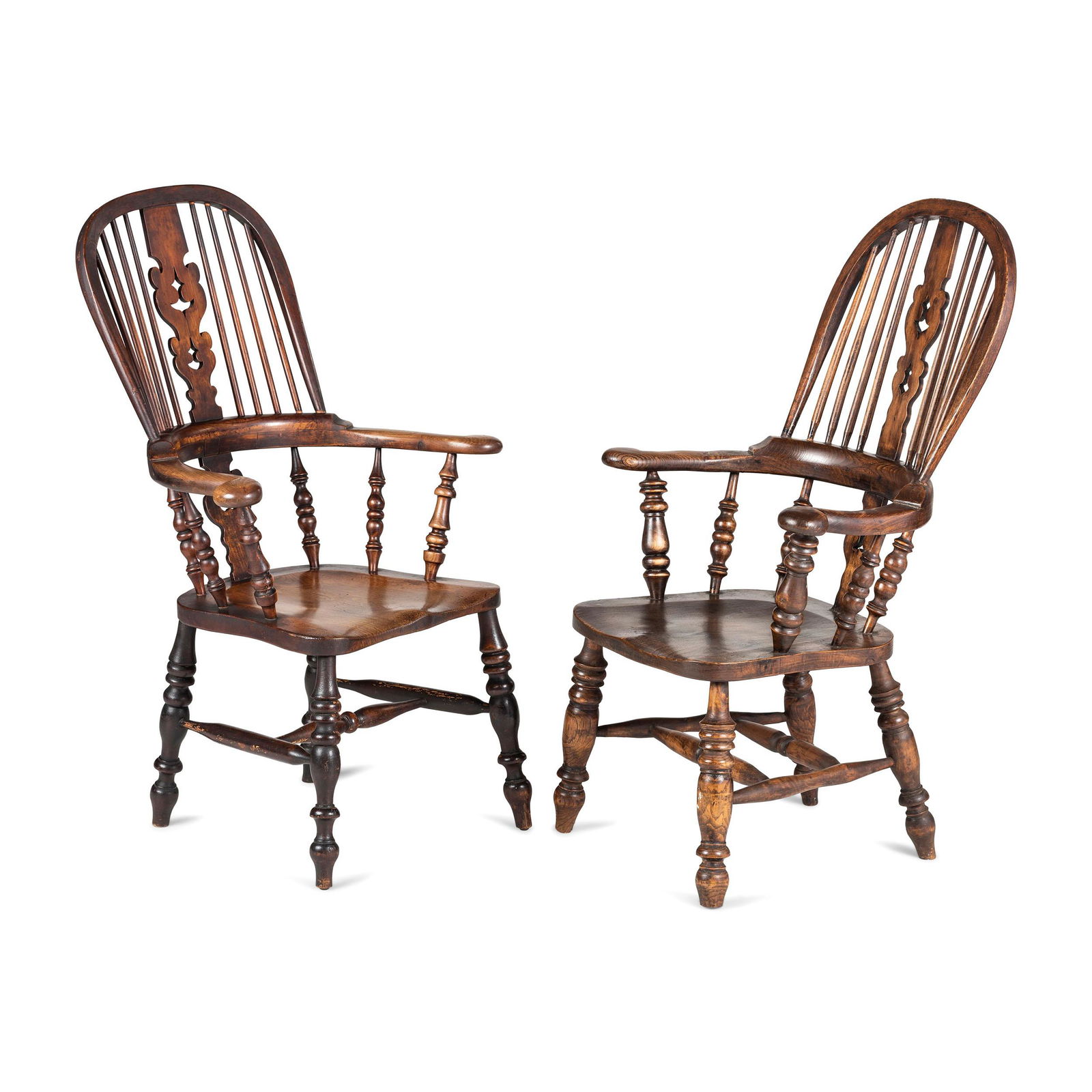 Two English Openworked Splat Windsor Armchairs (1 of 3)