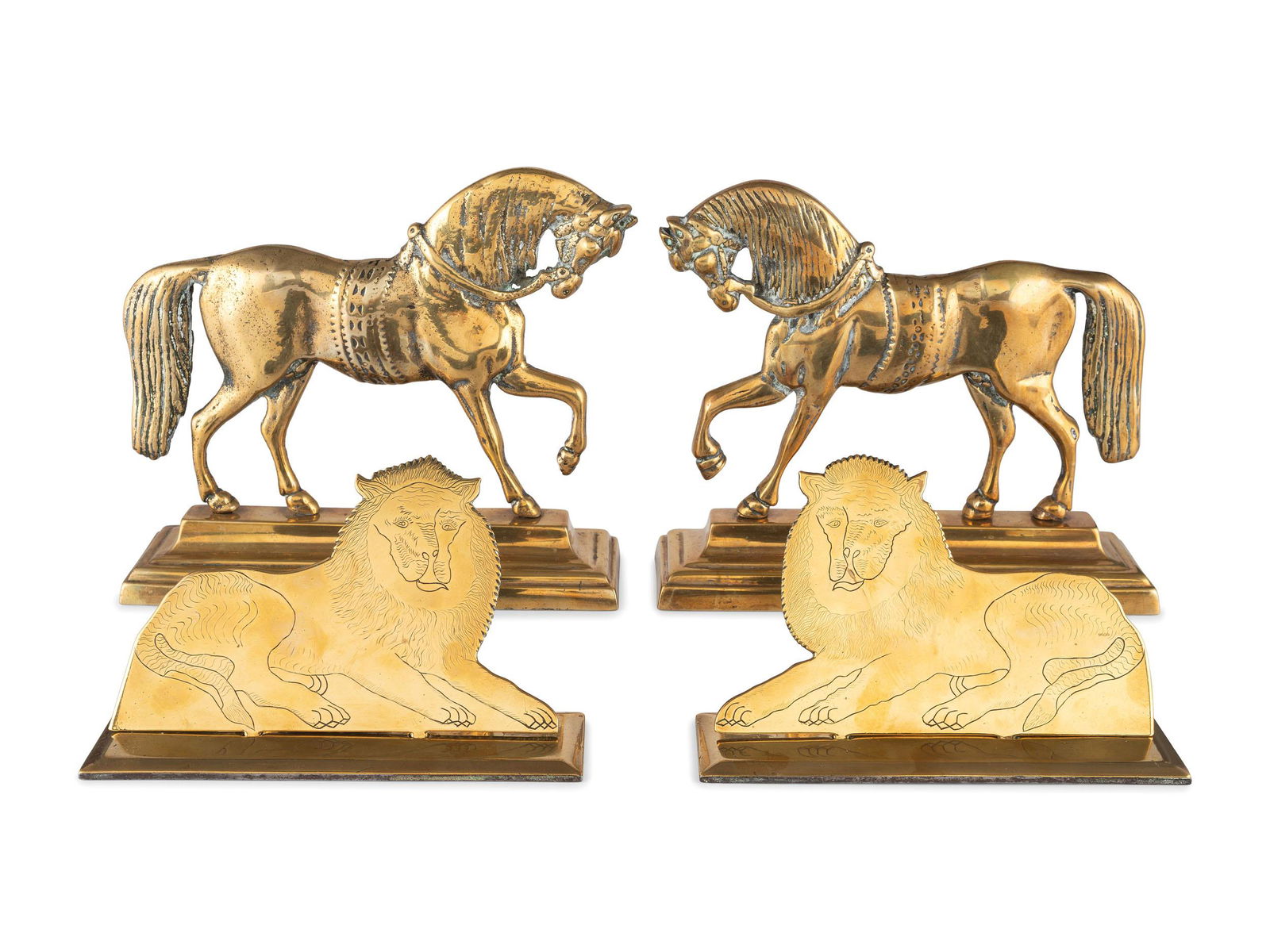 Two Pairs of Brass Animal-Form Doorstops (1 of 2)