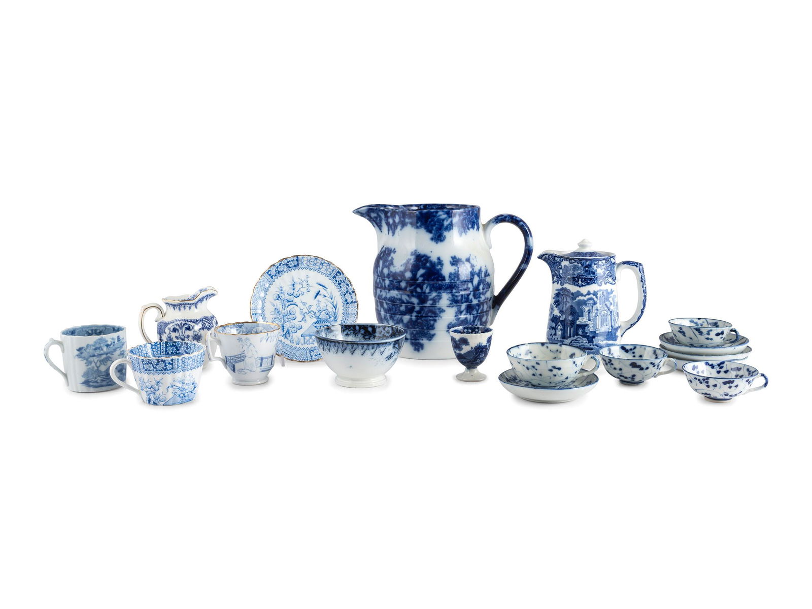 A Group of Flow Blue and Transferware Table Articles (1 of 16)