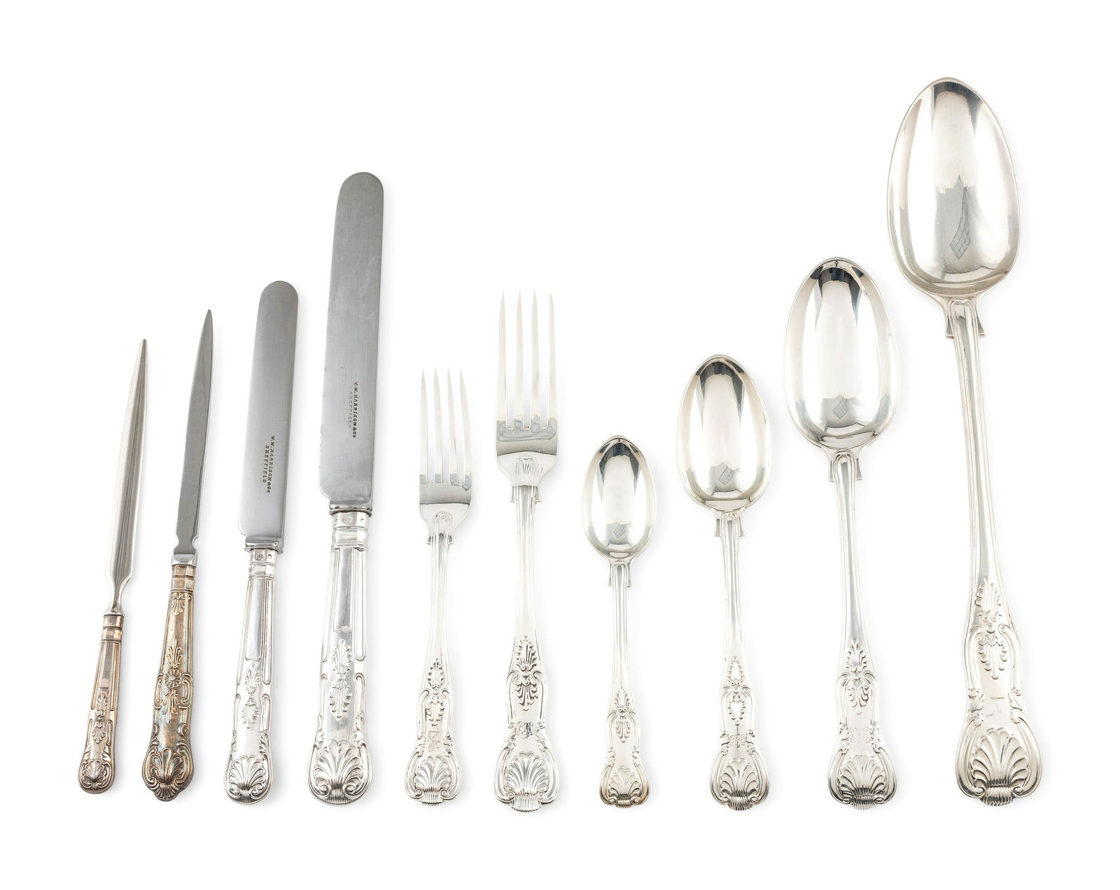 A Group of English Silver 'Kings Pattern' Flatware (1 of 4)