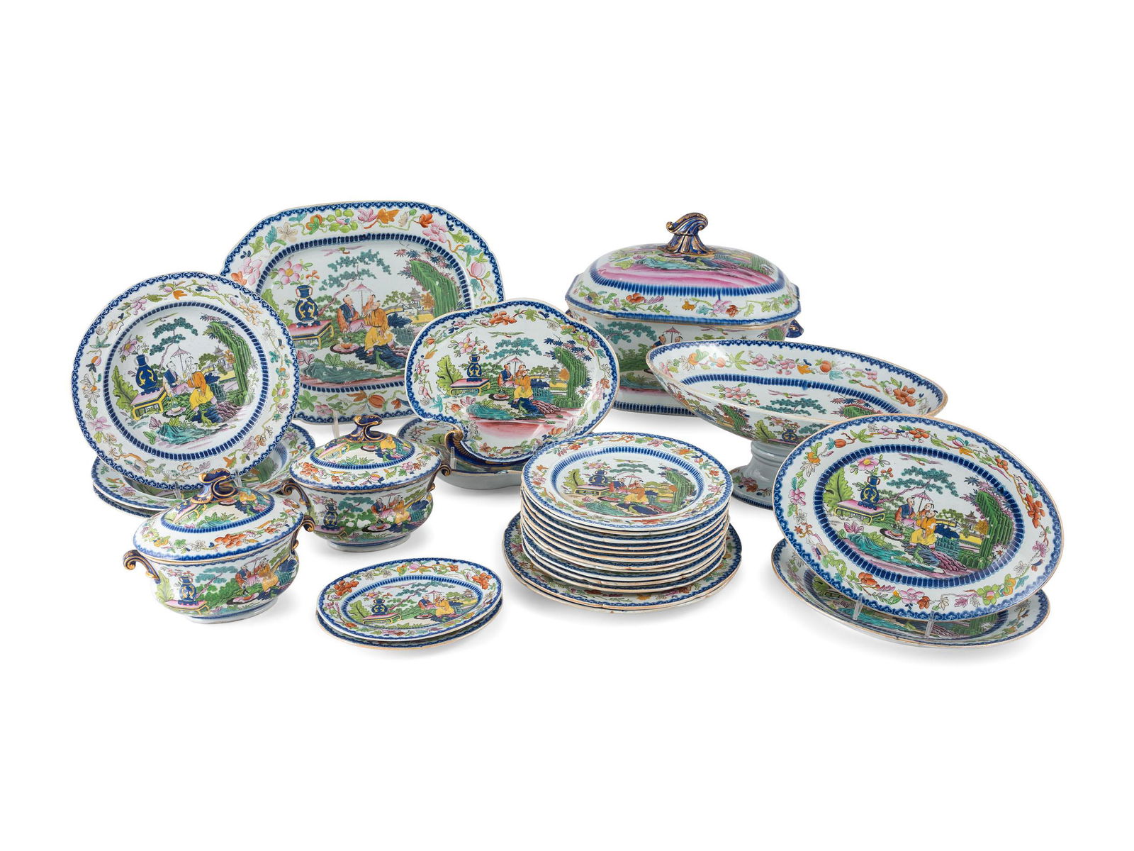 A Mason's Ironstone Chinoiserie-Decorated Partial (1 of 11)